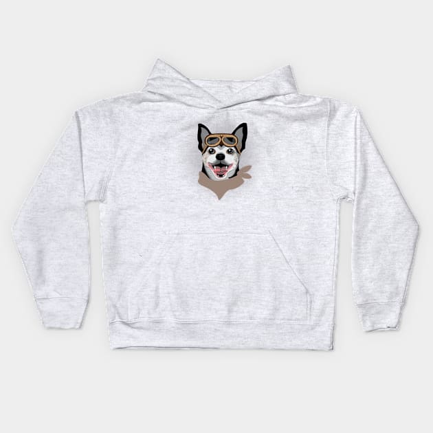 Post-Apocalyptic Chihuahua Dog Face with Goggles Kids Hoodie by PixelDot Gra.FX Collection